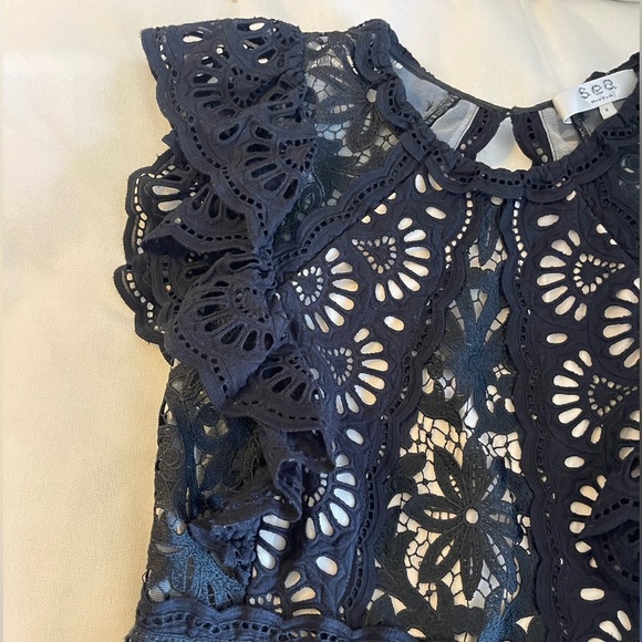 NWOT Sea Winnie Crochet Lace Top Jumpsuit - Picture 4 of 12